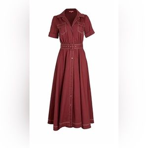Staud Millie Dress in Bordeaux